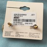 Forever 21 Womens Round Stud Pierced Earrings .75” Blue Pink Stones Flower Gold Photo 3