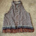 Maeve  Geometric Sleeveless Blouse - Black, White, Orange Photo 0