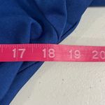 VINTAGE Victor Costa Blue‎ Ruffle Dress Sz 10 Long Sleeve Nylon Tie Belt Blue Photo 6