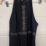 JS Collections JS Collection Sz 10 Black Lace Detail Sleeveless High Neck Halter Cocktail Gown Photo 5