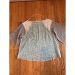 We The Free Free People  Sweater Womens Small Mint Open Knit Colorblock Raglan Photo 5
