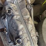 Coach RARE🔥AUTHENTIC  1961 leather Snakeskin/metallic leather zip top shoulder Photo 6