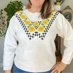 Vintage 90’s Sunflower & Gingham Plaid Sweatshirt from Vicki Melhart Yellow Size L Photo 6