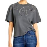 Rails  Shirt‎ Women Extra Small Vintage Black Cotton Eyelet Embroidery Byrdie Tee Photo 0