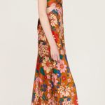ASTR  Talitha Rust Floral Print Halter High Neck Tie Back Cocktail Midi Dress M Photo 2
