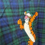 Vintage Tigger Disney Parks fleece nightgown tartan dress applique embroidered Blue Size L Photo 7