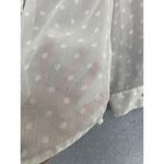 EXPRESS  Women's button Down Shirt Polka Dot Roll Tab Sleeve Size Small Sheer Photo 4