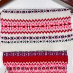 Gap  Fair Isle Knit Scarf Red Pink White Acrylic Cozy Winter Warm Photo 4