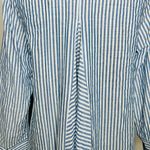 Habitat  Clothes To Live In Button Up Blouse Crinkle Blue White Striped Size XS Photo 10