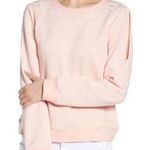 Rebecca Minkoff Pink Fleece Sweatshirt Cold Shoulder Photo 0