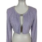 Shane Justin Women XL Cardigan Purple Ribbed Knit Trendy Layered Photo 1