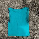 🌸SOCIAL REVIVAL TEAL CROPPED BUTTON DOWN TANK SIZE SMALL/MEDIUM🌸 Blue Photo 1