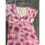 Abound NWT  Size 2X‎ PINK LELAND MIDI Tie Front Short Sleeve Skater Dress Flowy Photo 3