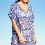 NWT Cover2Cover Sz S Cute Swimsuit Cover Up Blue Paisley Print Photo 0