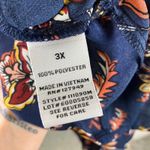 Emma & Michele  Women's 3X Blue Floral Long Sleeve Button Down Tiered‎ Dress New Photo 4