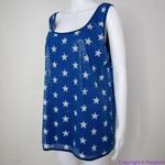Ashley Stewart NEW Sequin Stars Scoop Neck Tank, White on Blue, 1X Photo 10