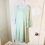New Directions 3/4 Ruffle Sleeve Swing Dress Mint Green M Green Size M Photo 1