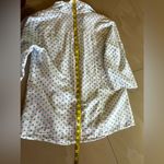Eden & Olivia Eden Olivia Womens Flannel Shirt Size M White Polka Dots 3/4 Sleeve Button Up Photo 4