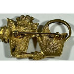 VTG Avon Gardener’s Brooch Pin Brushed Gold Tone Shovel Flower Floral Pots Photo 1