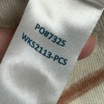 Faherty  Striped Textured Raglan Crewneck Sweatshirt Cream Rosewood Size S Photo 5