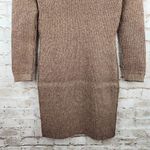 Retrofête Retrofete Avenue Rib Knit Dress in Metallic Cognac Size XL Long Sleeve Mini NWOT Photo 9