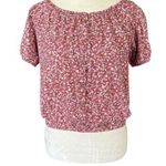 Old Navy dusty rose and cream floral short sleeve stretchy pullover XL crop top Photo 0
