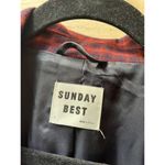 Aritzia Sunday Best Burgundy Navy Tartan Plaid Double Breasted Blazer Jacket S Photo 3
