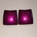 Shiny Magenta Vintage Retro Boho Metallic Square Earrings Pink Photo 3