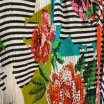 Bohemian Bright Floral Tunic Top Lightweight Stretch Blouse Ruffle Modest Office Pink Size L Photo 3