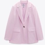 ZARA  STRAIGHT BLAZER JACKET Pastel Pink Color Size S NEW Photo 7