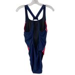 Nike  Racerback One Piece Swimsuit Size 14 Navy Red Colorblock Logo Beach Pool Photo 9
