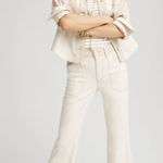 Chico's Chico’s Neutral Two Tone Colorblock Wide Flare Jeans Size 14R Photo 0