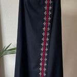 Ann Taylor beautiful rare velvet trim wool embroidered wrap skirt Photo 0