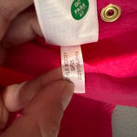 J.Crew  Quilted Sweatshirt Mockneck Hot Pink Herringbone Gold Button XXS NWT Photo 10