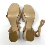 Anthropologie Ruffled Platform Heel Sandals Suede Light Pink Size 41 US 10.5 Photo 7