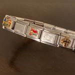 Vintage Manuel Zed Stainless Steel Link Charm Bracelet Italian Puzzle | Unisex Silver Photo 3