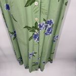 Vintage Hawaiian Maxi Dress Womens 12 Rayon Green Purple Hibiscus Print Beachy Photo 3