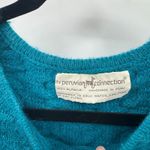 Peruvian Connection Handmade Sweater Womens L Blue Alpaca Basketweave Knit VTG Photo 3