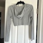 Pretty Little Thing Rib Frill Edge Cropped Zip Hoodie Photo 6