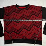 Women's Crewneck Chevron Sweatshirt Size Medium Trendy Colorful Casual Y2K Red Photo 4