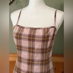 Sunday Best Pink Plaid Mini Dress size 6 Brown Photo 1