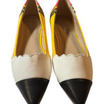 J. Adams Pencil Flats Pointed Toe Slip On Yellow White Black Women's Size 5.5 Photo 0