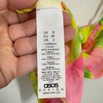 ASOS Design Floral Halter Neck Ruched Crop Top Neon Yellow Pink Green Size 6 Photo 8