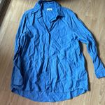 We Wore What  BLUE OVERSIZED BUTTON DOWN Photo 0