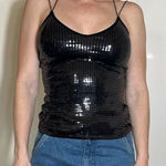EXPRESS Y2K  Criss-Crossed Back Sequin Top Size Small Photo 0