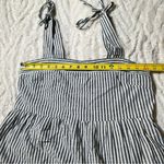 Flower & Feather Size L Midi Dress Navy Striped Tiered Preppy Beach Resort Chic Blue Size L Photo 12