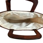 Handmade Vintage Needlepoint Purse tote Plastic Handle Cardinal Oriole Birds Grannycore Photo 4