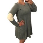 Sweet Claire MEDIUM Striped Elbow Patch Back Button Long Sleeve T-shirt Dress Photo 67