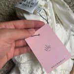 Hello Molly NWT White Sheath Mini Dress V-Neck Flutter Lace Bachelorette Bridal Photo 5