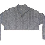 Garage Lightweight Grey Cable Knit Quarter Zip Sweater Women's Size S Photo 0